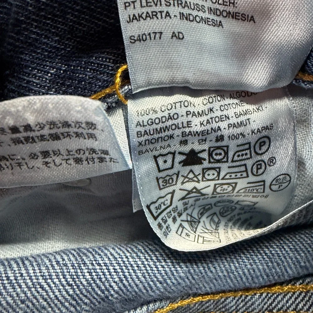 Levi's 505 Jeans Mens 35x30 Blue Cotton Denim Straight Leg Faded Travel Workwear